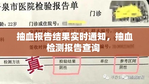 抽血报告结果实时通知,抽血检测报告查询