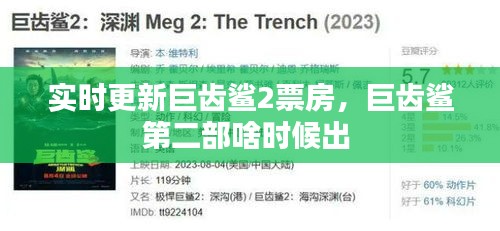 实时更新巨齿鲨2票房，巨齿鲨第二部啥时候出 