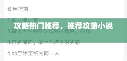 攻略热门推荐,推荐攻略小说