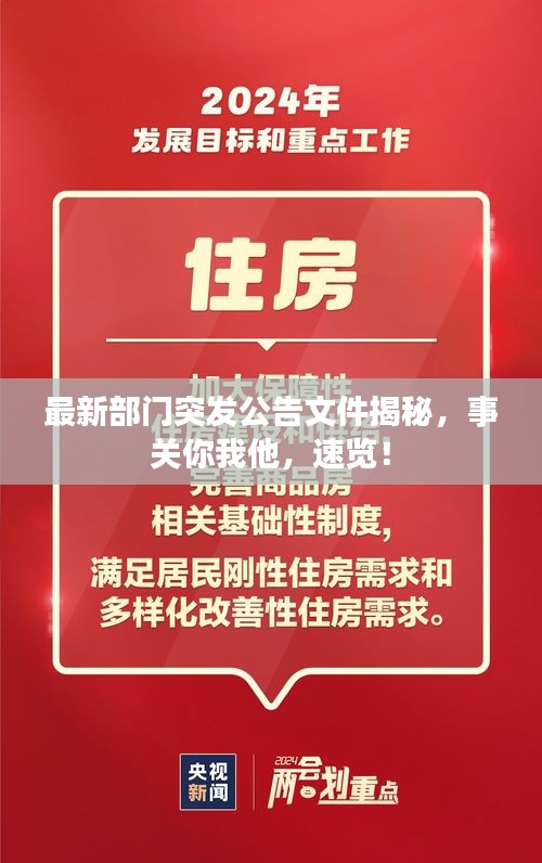 最新部门突发公告文件揭秘，事关你我他，速览！