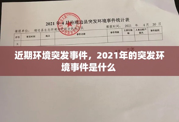 近期环境突发事件，2021年的突发环境事件是什么 